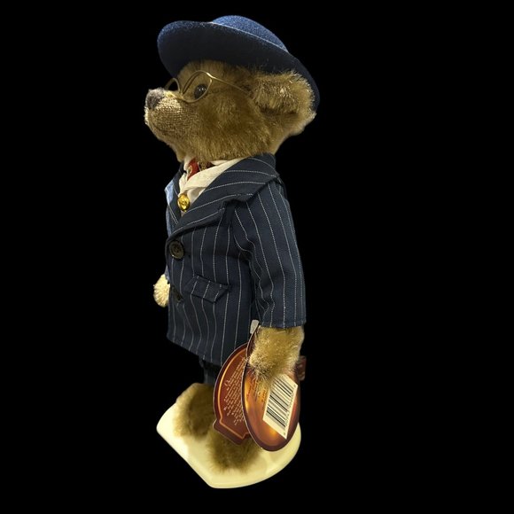 Vintage Brass Button Bears Baxter 20th Century Collectibles with Stand 14” - Picture 2 of 8